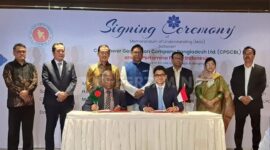 Pertamina New & Renewable Energy (Pertamina NRE) secara resmi menandatangani Nota Kesepahaman (MoU) bersama Coal Power Generation Company Bangladesh Limited (CPGCBL) untuk proyek pembangkit Listrik tenaga surya (PLTS). (Dok. Pertamina.com)